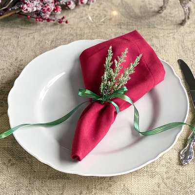 Red cloth napkin, 40x40 cm / 12 pcs - 2