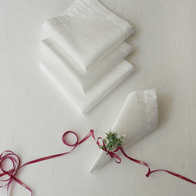 Cream Ottoman silk napkin, 40x40 cm / 12 pcs - 2