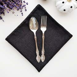 Glittered black napkin, 40x40 cm / 4 pcs - 3