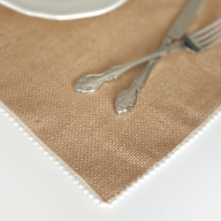 Jute placemat with pompom, 35x48 cm / 2 pcs - 2