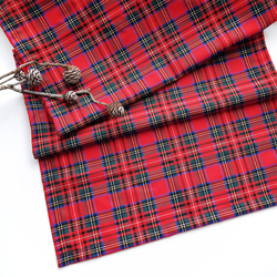 Christmas red green plaid woven runner / 45x145 cm - 3