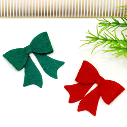 Felt motif, bow, tailed / Red (10 pcs) - 3