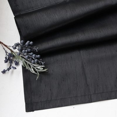 Black Ottoman silk runner / 45x170 cm - 1