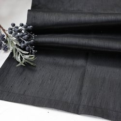 Black Ottoman silk runner / 45x170 cm - 3