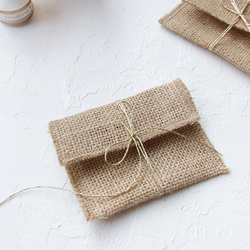 Small jute envelope, 7x10 cm / 10 pcs - 3