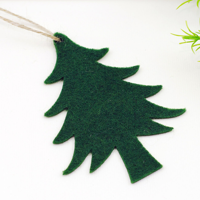 Felt motif, pine tree, green / 3 pcs - 2