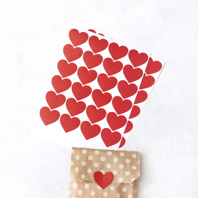 Red heart sticker, 3.2 cm / 2 pages - 1