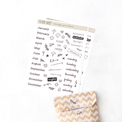 Planner sticker, manage your time, 1-5 cm / 2 sheets - 1