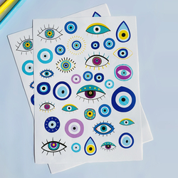 Shaped sticker, evil eye, 1.5x5.5 cm / 2 sheets - 3