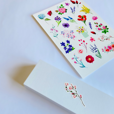 Shaped sticker, flowers, 1.5x5.5 cm / 2 sheets - 2