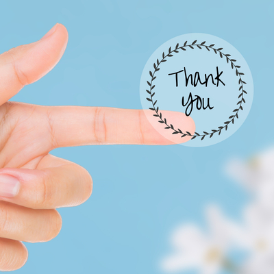 Transparent sticker, thank you, 3.2 cm / 2 sheets - 1