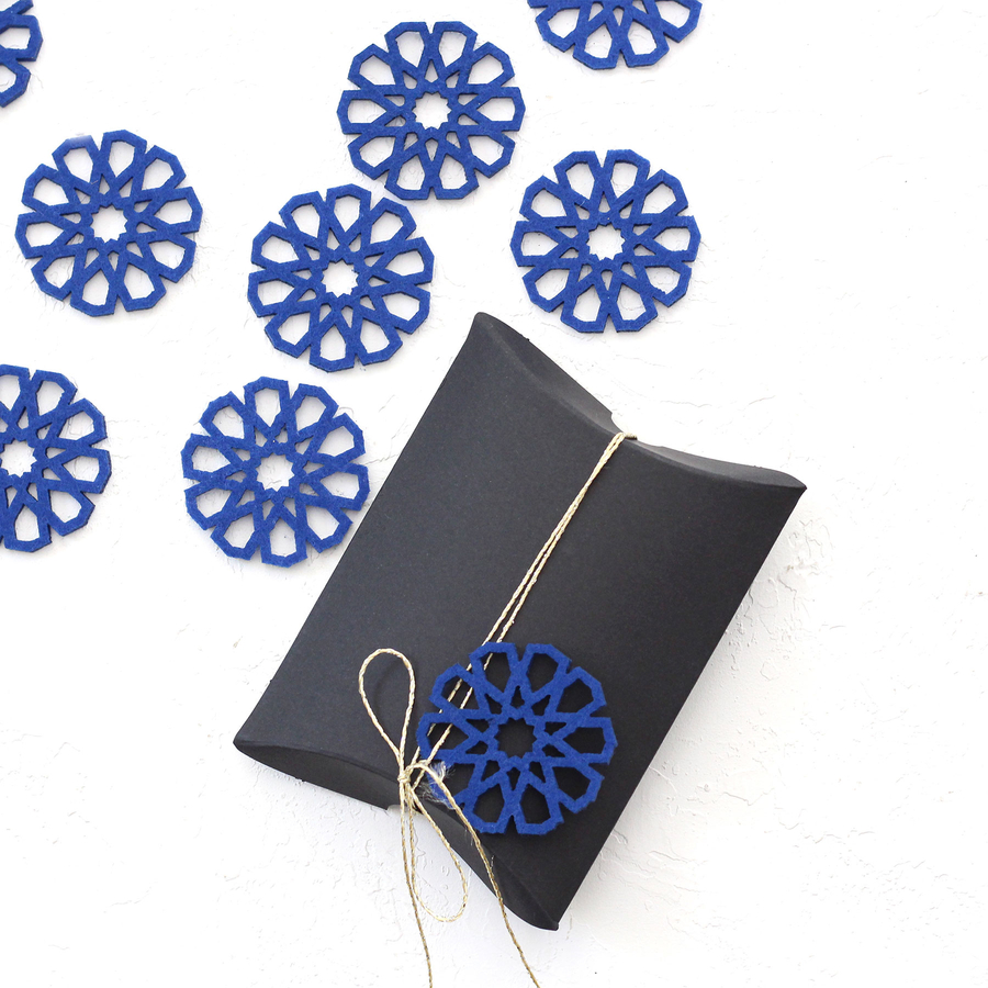 Felt motif, ornament / 10 pcs / Midnight Blue - 1