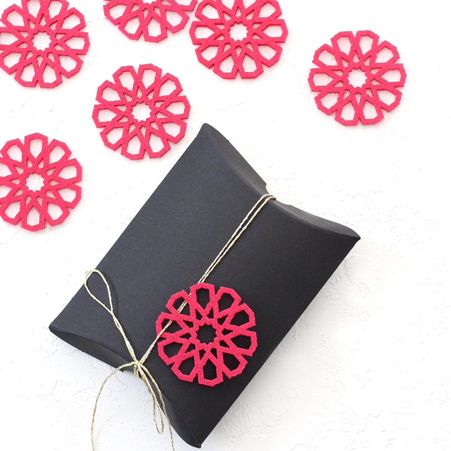 Felt motif, ornament / 10 pcs / Dark Pink - 1