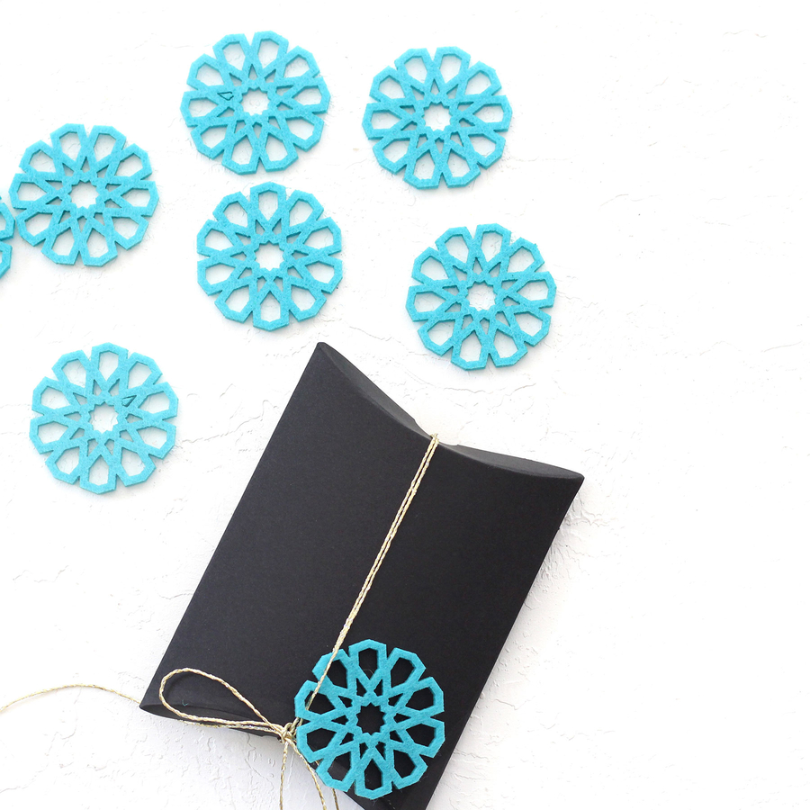 Felt motif, ornament / 10 pcs / Turquoise - 1