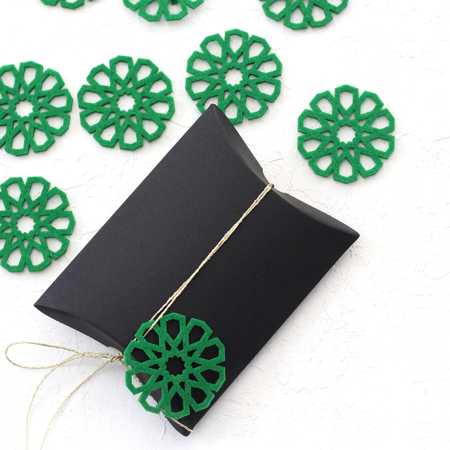 Felt motif, ornament / 10 pcs / Green - 1