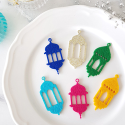 Felt lantern ornament / 10 pcs / Turquoise - 4