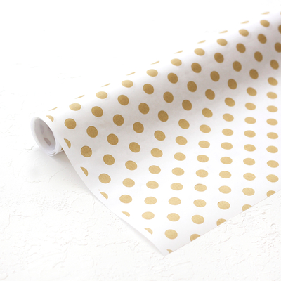 Wrapping paper, metallic polka dot, 70x100 cm / 20 pcs (Gold) - 1