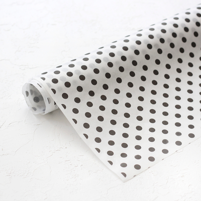 Wrapping paper, black polka dot, 70x100 cm / 20 pcs (White) - 1