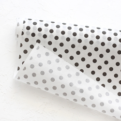 Wrapping paper, black polka dot, 70x100 cm / 20 pcs (White) - 2