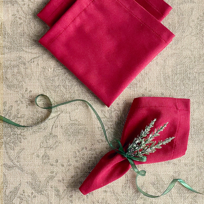 Red cloth napkin, 40x40 cm / 4 pcs - 1