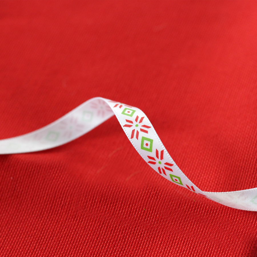 White ribbon christmas, 1 cm / 5 metres - 1