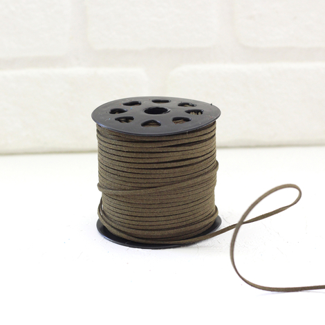 Khaki suede rope, 3 mm / 5 metres - 2