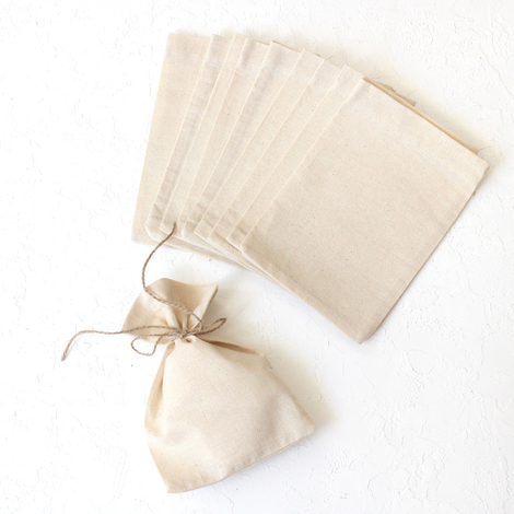 Plain cream raw cloth pouch, 13x18 cm / 10 pcs - 2