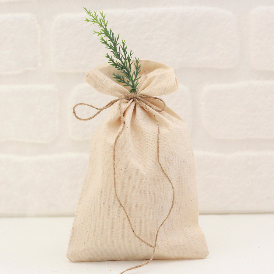 Plain cream raw cloth pouch, 15x25 cm / 10 pcs - 1