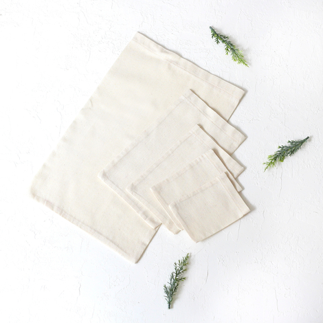 Plain cream raw cloth pouch, 25x40 cm / 10 pcs - 4