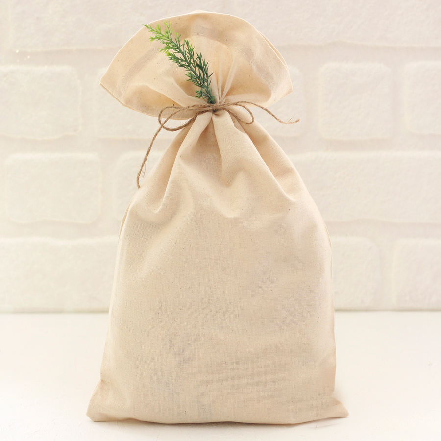 Plain cream raw cloth pouch, 25x40 cm / 10 pcs - 1