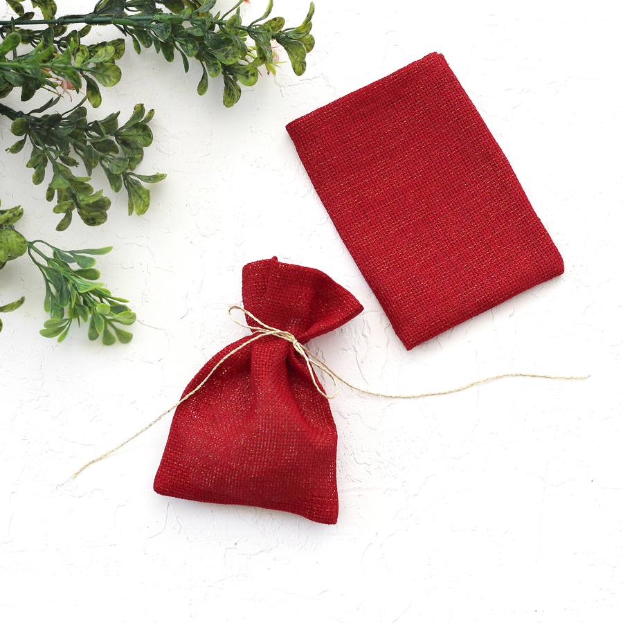 Glittered red pouch, 9x12 cm / 10 pcs - 1