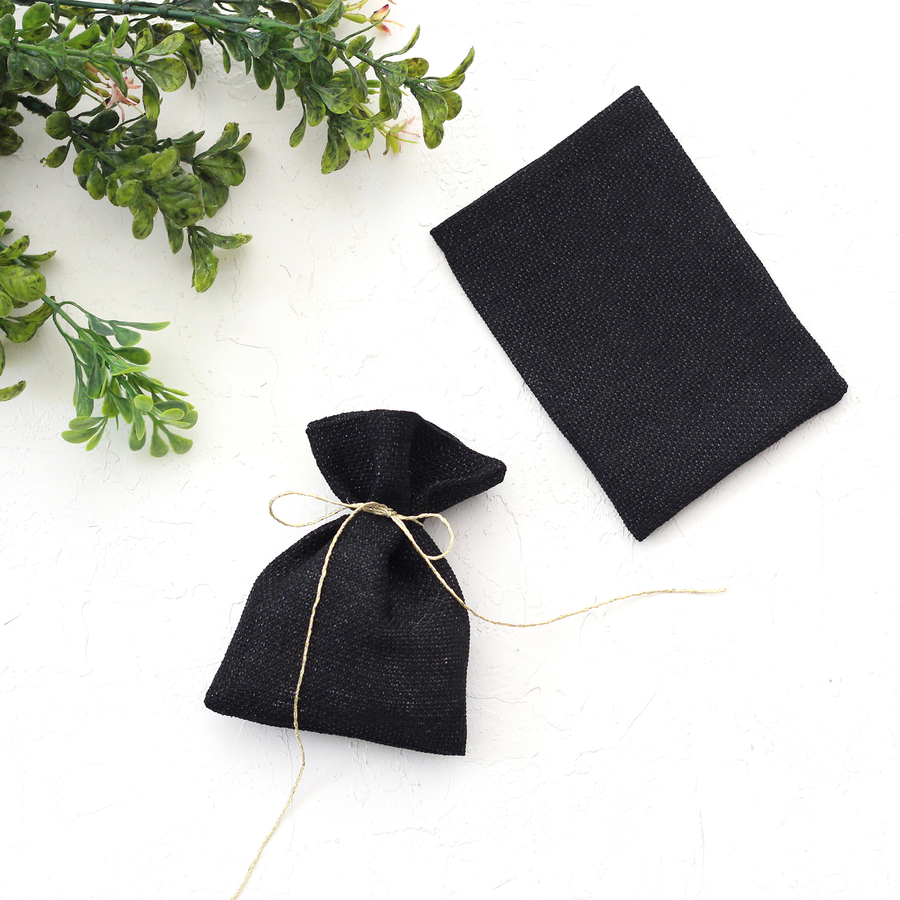 Glittered black pouch, 9x12 cm / 10 pcs - 1