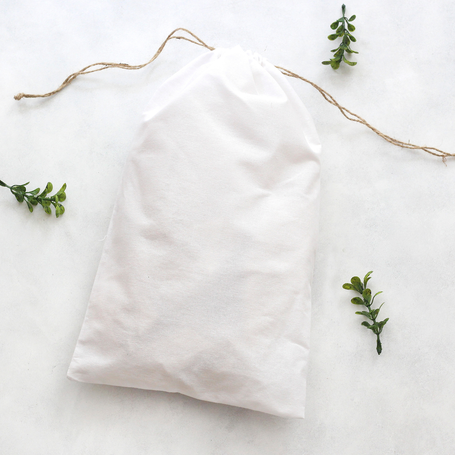 White raw cloth pouch with drawstring, 25x40 cm / 10 pcs - 1