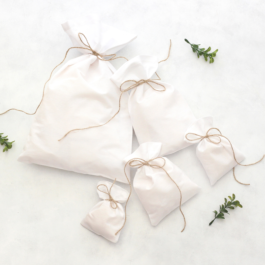 Plain white raw cloth pouch, 9x12 cm / 10 pcs - 3