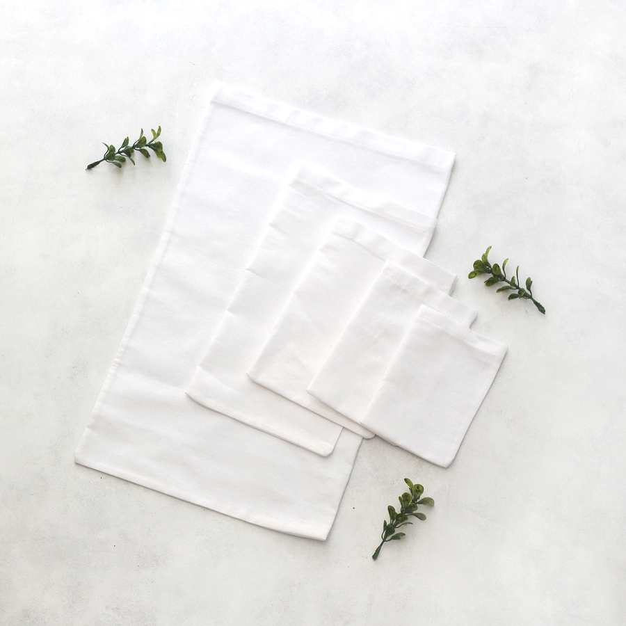 Plain white raw cloth pouch, 9x12 cm / 10 pcs - 4