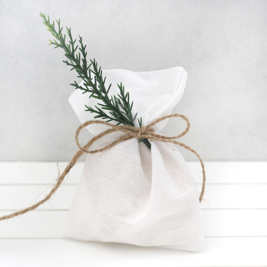 Plain white raw cloth pouch, 9x12 cm / 10 pcs - 1