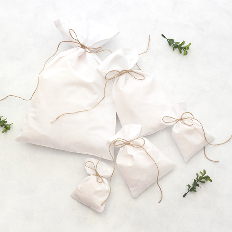 Plain white raw cloth pouch, 10x15 cm / 10 pcs - 3