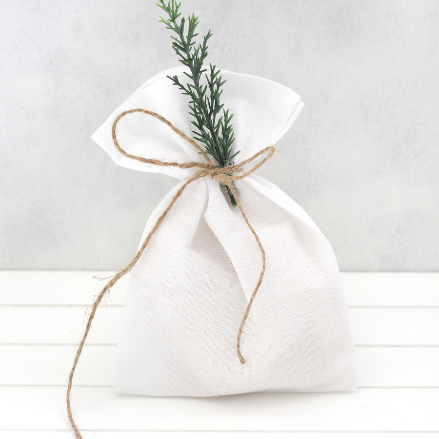 Plain white raw cloth pouch, 10x15 cm / 10 pcs - 1