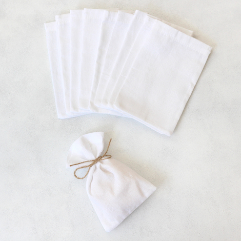 Plain white raw cloth pouch, 10x15 cm / 10 pcs - 2