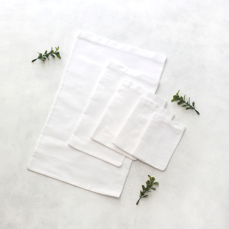 Plain white raw cloth pouch, 13x18 cm / 10 pcs - 4