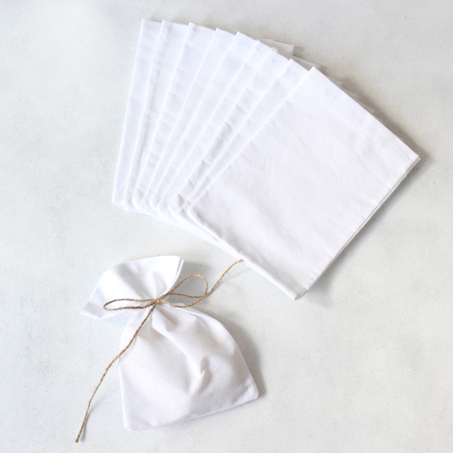 Plain white raw cloth pouch, 13x18 cm / 10 pcs - 2