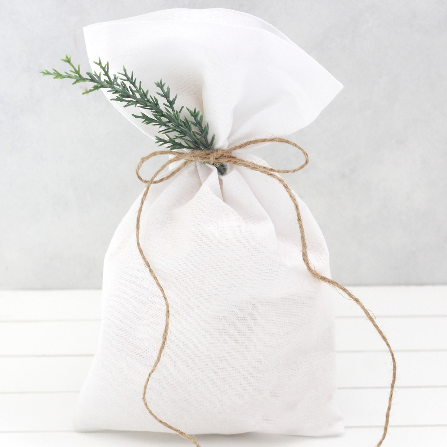 Plain white raw cloth pouch, 15x25 cm / 10 pcs - 1