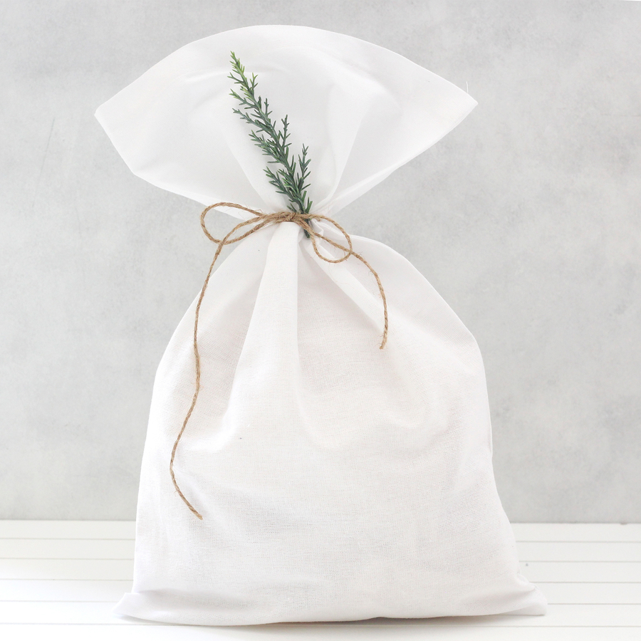 Plain white raw cloth pouch, 25x40 cm / 10 pcs - 1