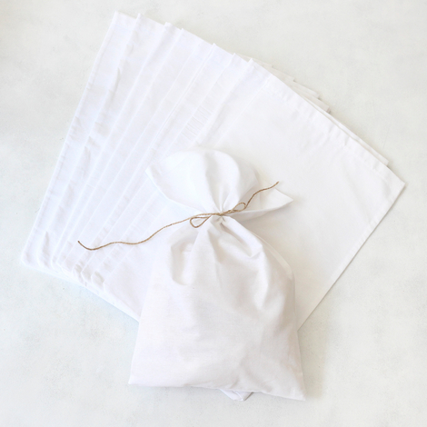 Plain white raw cloth pouch, 25x40 cm / 10 pcs - 2