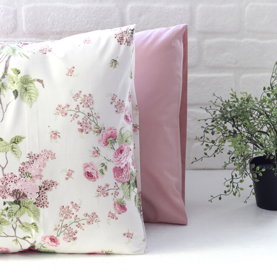 Rose patterned pillowcase set, 50x70 cm / cream - 1