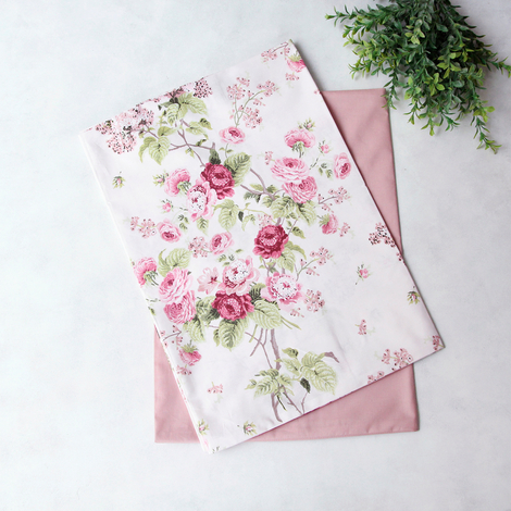 Rose patterned pillowcase set, 50x70 cm / cream - 2