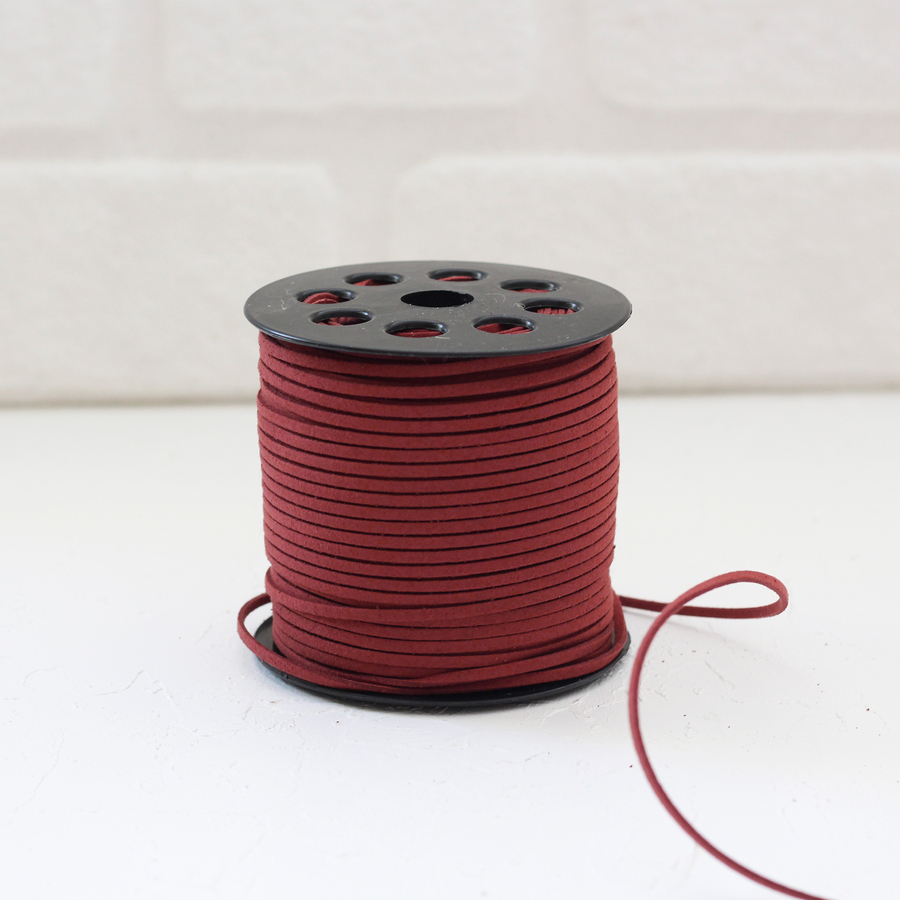 Burgundy suede rope, 3 mm / 5 metres - 2