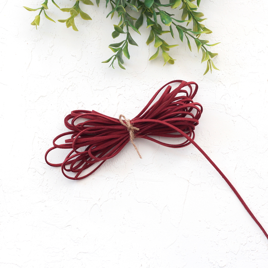 Burgundy suede rope, 3 mm / 5 metres - 1