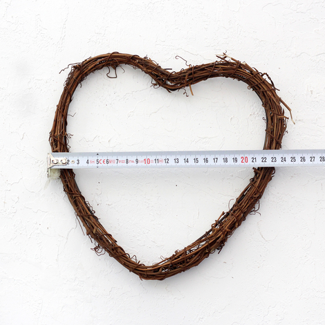 Heart-shaped natural wreath, 23 cm / 3 pcs - 2