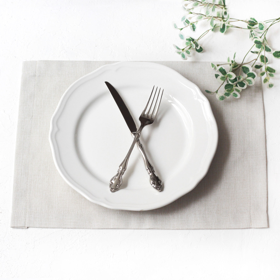 Flat poly-linen placemat, natural, 35x45 cm / 2 pcs - 1